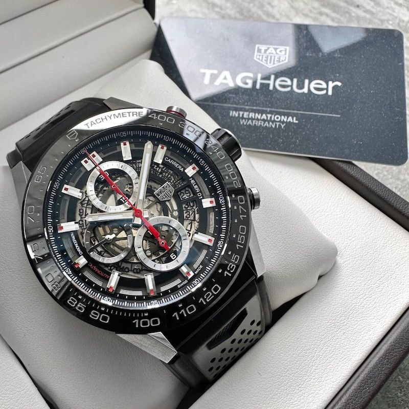 45mm TAG Heuer Carrera Calibre Heuer 01 CAR2A1Z – Skeleton dial