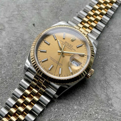 2021 Rolex 36 mm Datejust 126233 Two Tone with Gold Dial
