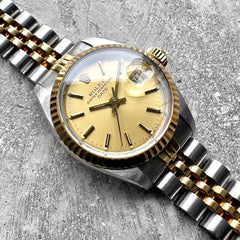 26mm Rolex Date 6917 Two Tone Jubilee - Attractive! Unpolished and Razor sharp!