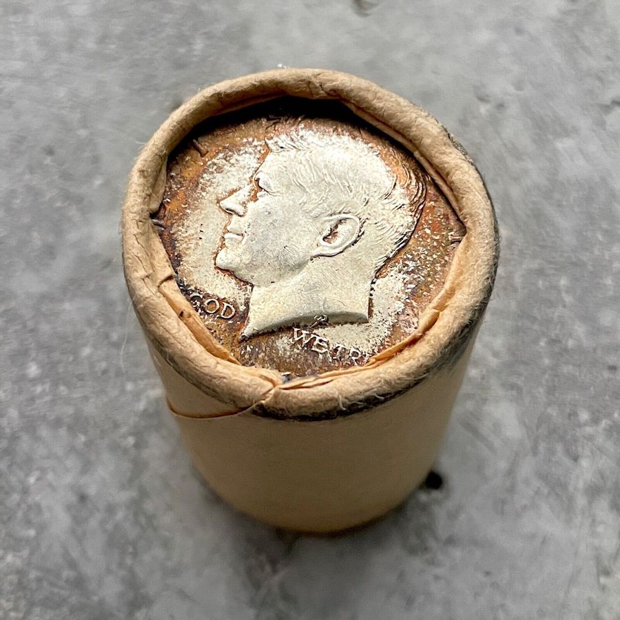 1964 Kennedy Half Dollar 90% Silver $10 FV- Fresh Roll - Rainbow