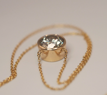 Load image into Gallery viewer, Vintage solid 14-18K gold natural 2.00 ct Diamond solitaire bezel-set necklace
