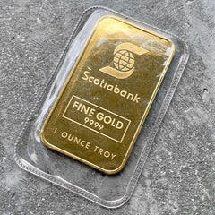Vintage Johnson Matthey Scotia Bank 1 oz Gold Bar .9999 1oz - Scotiabank Sealed