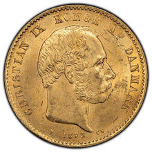 Load image into Gallery viewer, 1873 Denmark 20 Kroner Gold Coin
