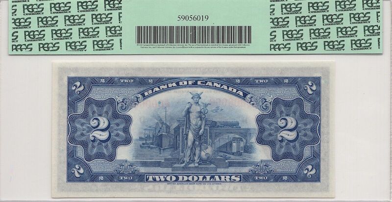 1935 Canada English $2 Specimen BC-3S PCGS Gem New 67PPQ