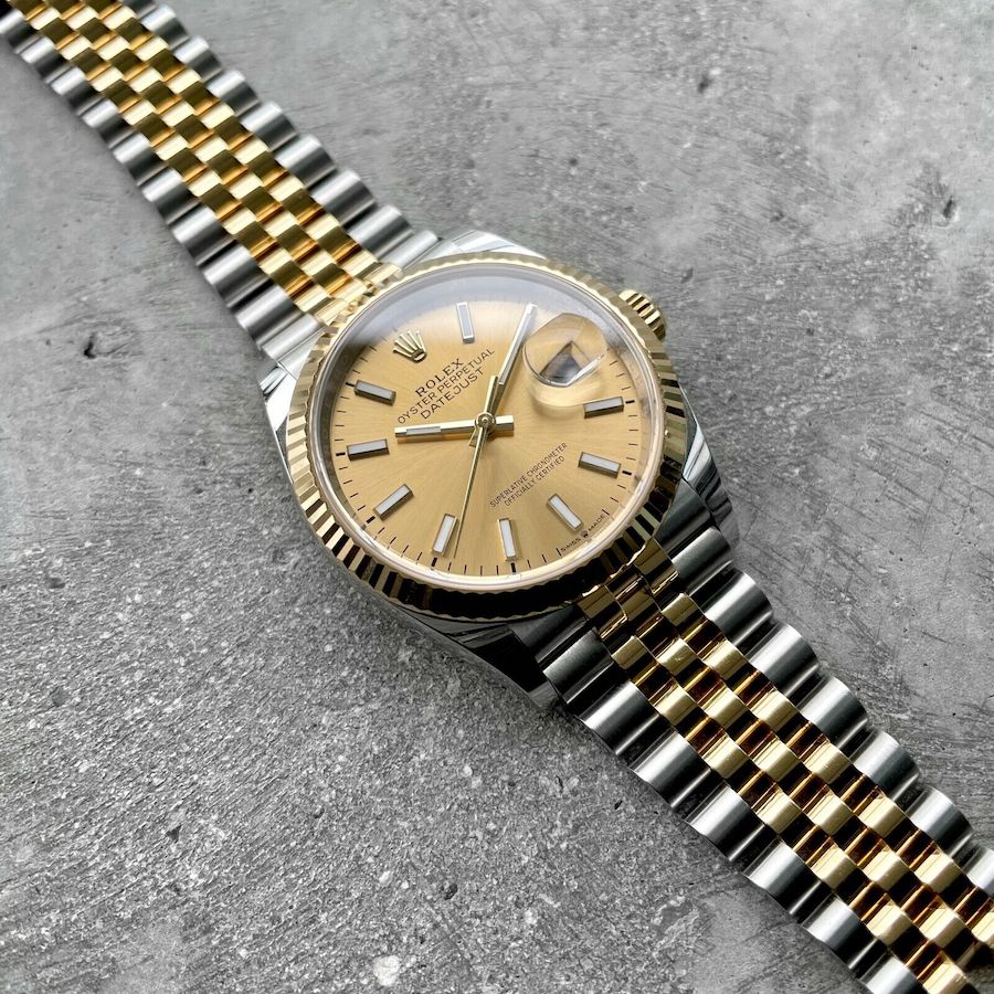 2021 Rolex 36 mm Datejust 126233 Two Tone with Gold Dial