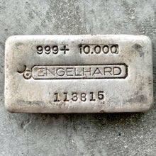 Load image into Gallery viewer, Engelhard 10 oz .999 Silver Poured 10oz Bar - Raised digit
