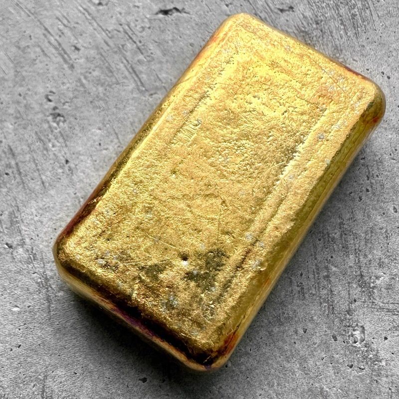 Vintage Johnson Matthey Poured 5 oz Gold Bar .9999 5oz