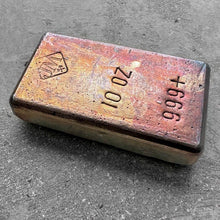 Load image into Gallery viewer, 10 oz Silver Johnson Matthey Poured JM bar - Reverse Stamp + Incredible Toning

