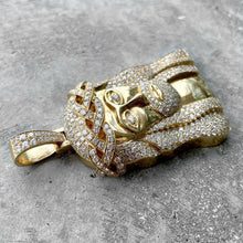 Load image into Gallery viewer, Solid 14 KT Yellow Gold Jesus Pendant 13+ Carat diamonds 38k Appraisal
