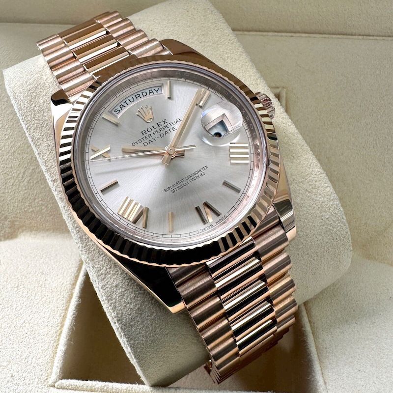 40mm Rolex Rose Gold President 228235 Sundust Dial - Box + Papers