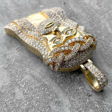 Load image into Gallery viewer, Solid 14 KT Yellow Gold Jesus Pendant 13+ Carat diamonds 38k Appraisal
