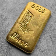 Vintage Engelhard London 5 oz Gold Poured Bar .9999 5oz