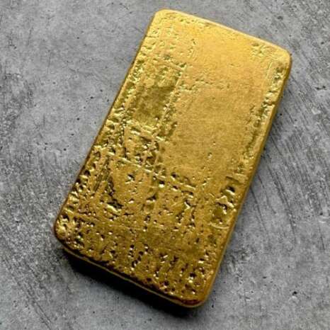 Vintage Engelhard 5 oz Gold Poured Bar .9999 5oz