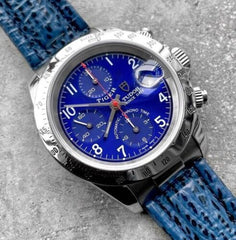 1999 Tudor Tiger Prince 79280 Blue Dial Chronograph Box Papers 2021 Service