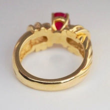 Load image into Gallery viewer, Solid 18k Yellow Gold 1.31 ct Ruby + Natural Diamond ring - $7025 Appraisal
