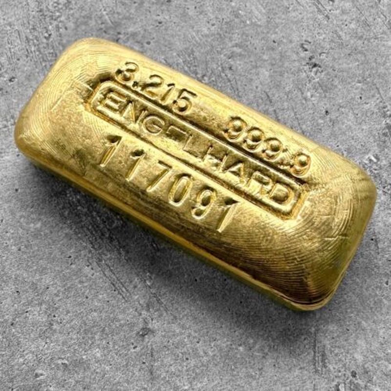 Vintage Engelhard Gold Poured Bar .9999 – 100 Gram – With Serial – 3.215oz