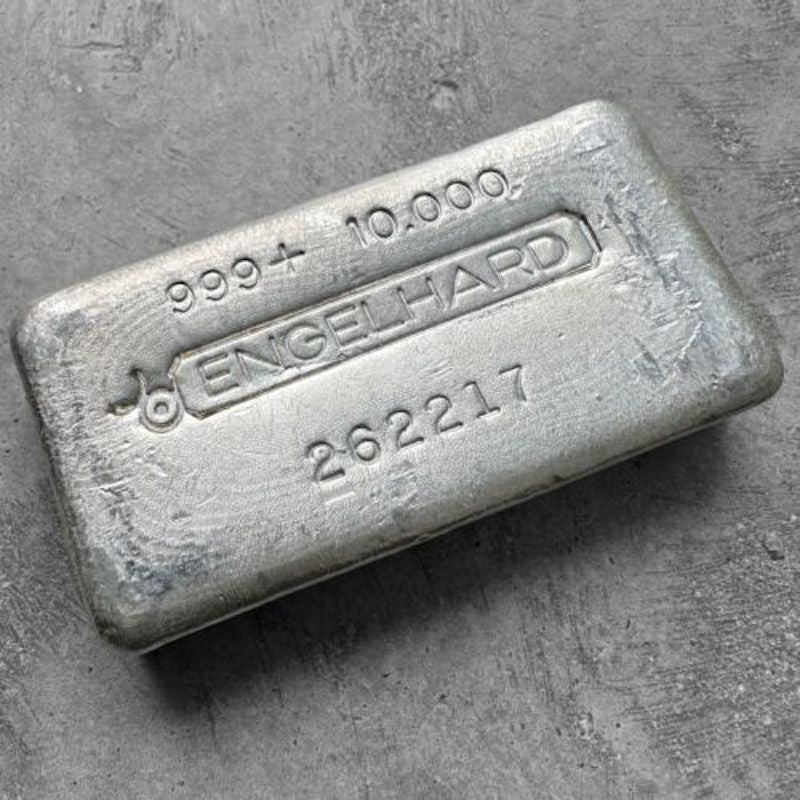 10 oz .999 Silver Engelhard Poured 10oz bar - Attractive condition