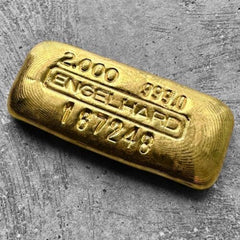 Engelhard 2 oz Gold Poured Bar .9990 2oz - Nice Pour Lines!