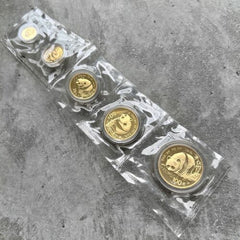 1987 Gold Panda 5 Coin Set 1.90 oz - Sealed