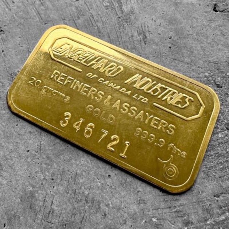Engelhard Industries of Canada 25 Gram Gold Bar Struck .9999+