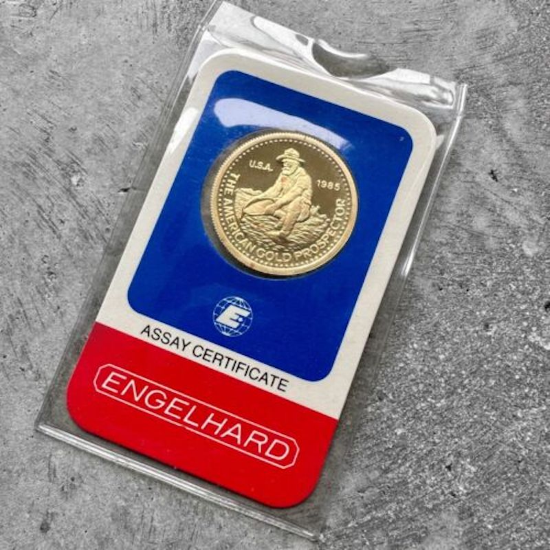 1985 Engelhard Prospector 1/2 oz Gold Bar .9999 1/2oz - Sealed in Assay Card