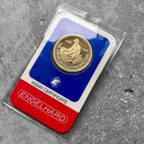 1985 Engelhard Prospector 1/2 oz Gold Bar .9999 1/2oz - Sealed in Assay Card
