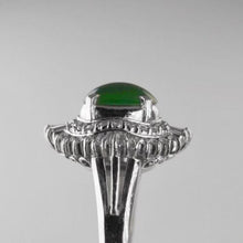Load image into Gallery viewer, Platinum 0.54ct Natural Baguette Diamond and Jade cocktail Ring $7200 Appraisal
