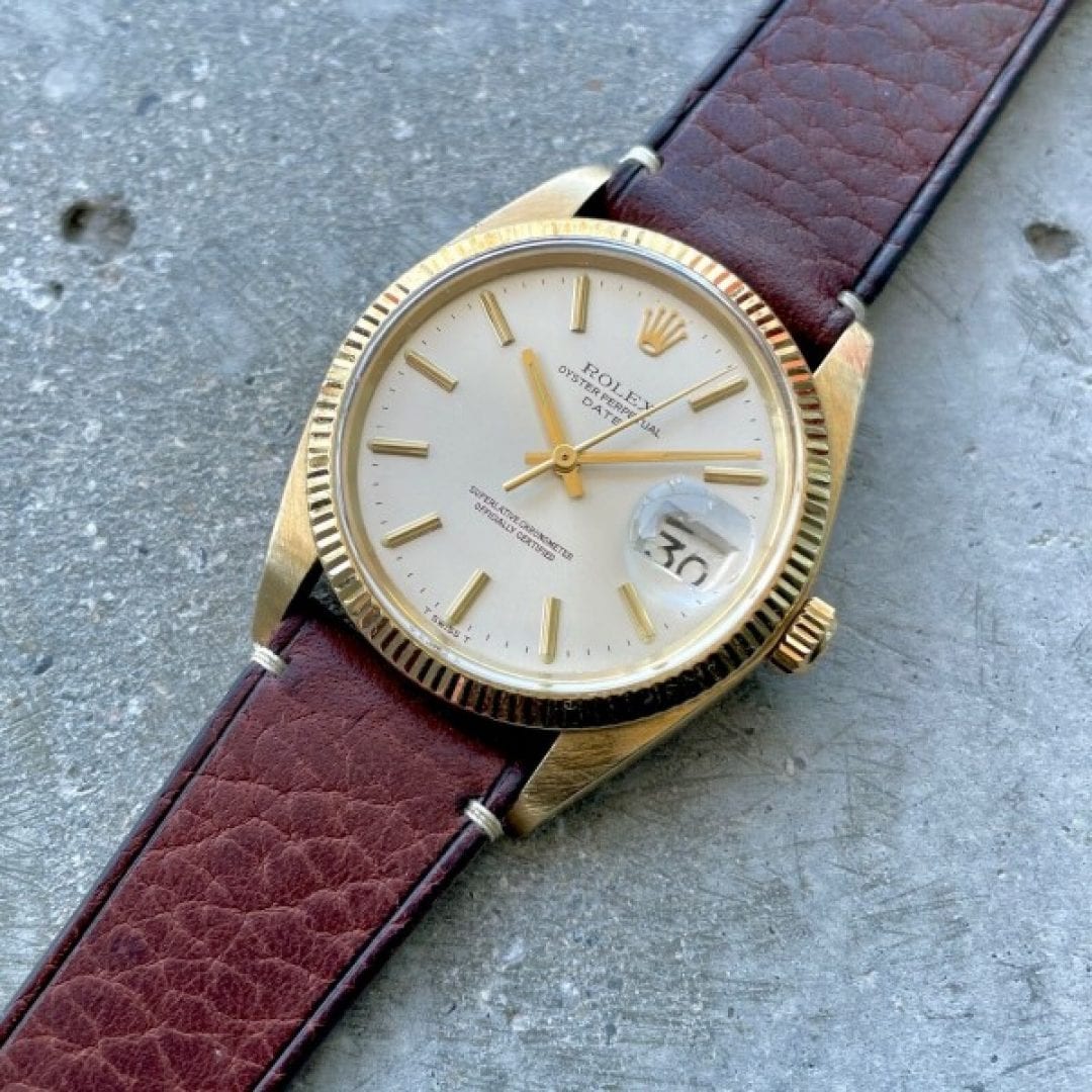 1980 Vintage Rolex Date Mens 14K Yellow Gold Watch Reference 1503 Hang Tag