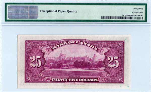 1935 Bank of Canada $25 PMG Gem UNC 65 EPQ