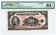 1935 Canada French $50 BC-14 PMG 64