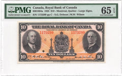 1935 Royal Bank of Canada $10 PMG Gem 65 EPQ