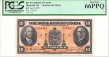 Load image into Gallery viewer, 1935 Royal Bank of Canada $10 PCGS Gem UNC66 PPQ
