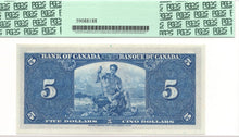 Load image into Gallery viewer, 1937 Bank of Canada $5 Note Gordon - PCGS Gem UNC66 PPQ
