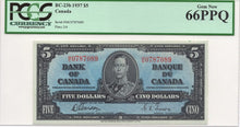 Load image into Gallery viewer, 1937 Bank of Canada $5 BC-23b PCGS Gem UNC-66 PPQ
