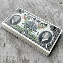 Load image into Gallery viewer, Original Fresh Bundle of 100 Bank of Montreal $5 Banknotes
