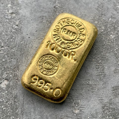 Rothschild 100 Gram .9990 Gold Poured Bar