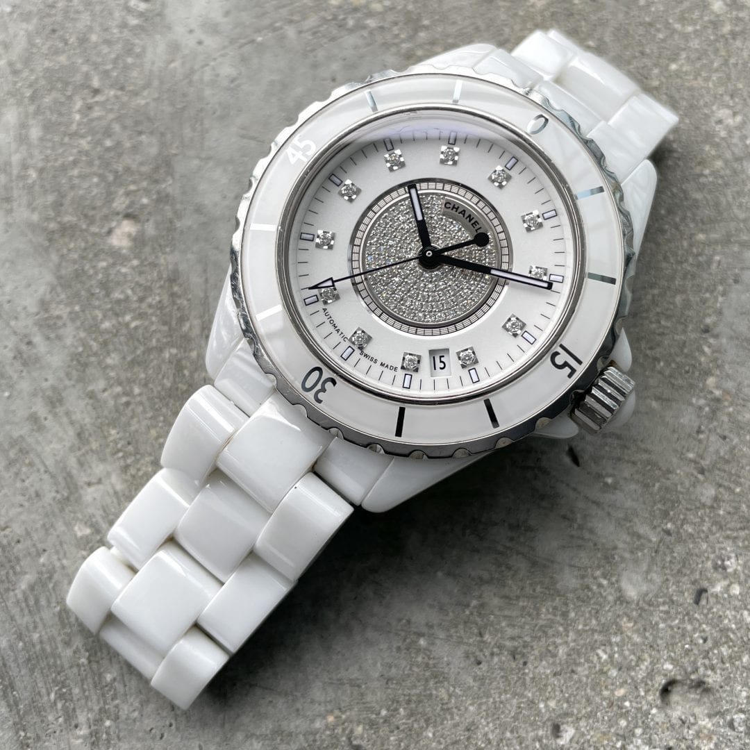 38mm Chanel J12 Automatic White Ceramic H1759 Box + Papers Factory Diamond  Dial - CoinWatchCo