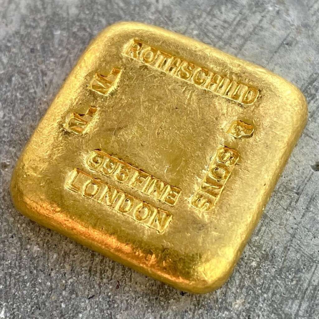 Early Rothschild Family 5 Tola Gold Bar - CoinWatchCo