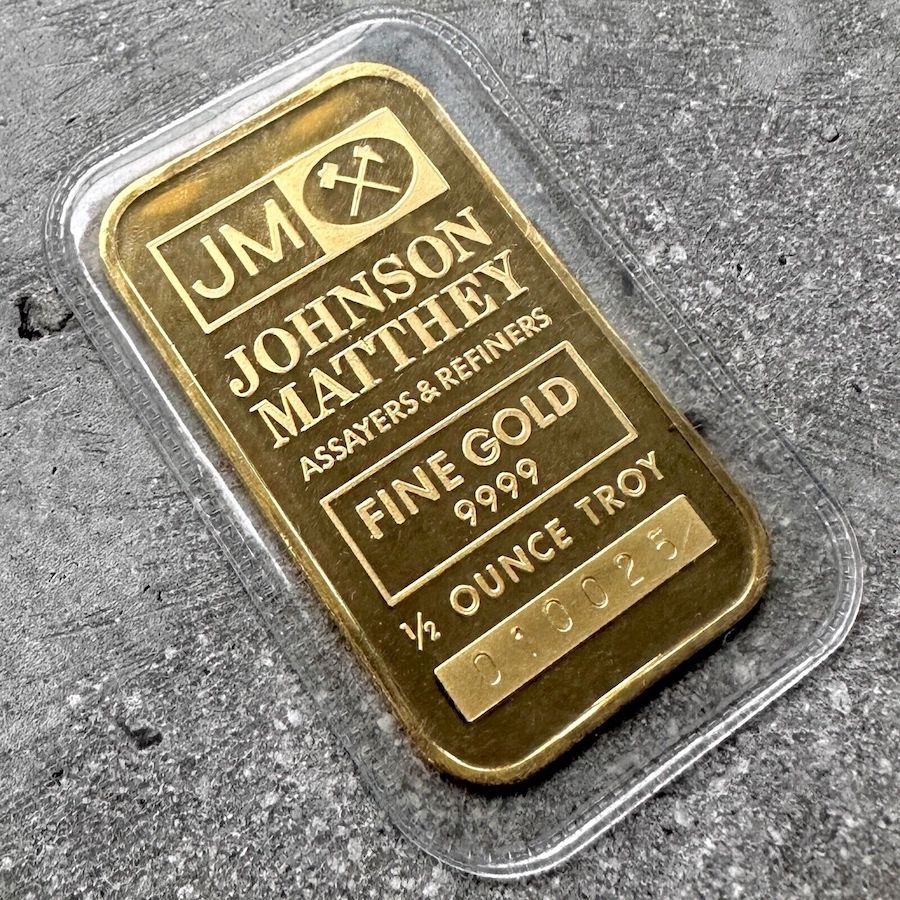 Vintage Johnson Matthey 1/2 oz Gold Bar .9999 1/2oz - Original Seal ...