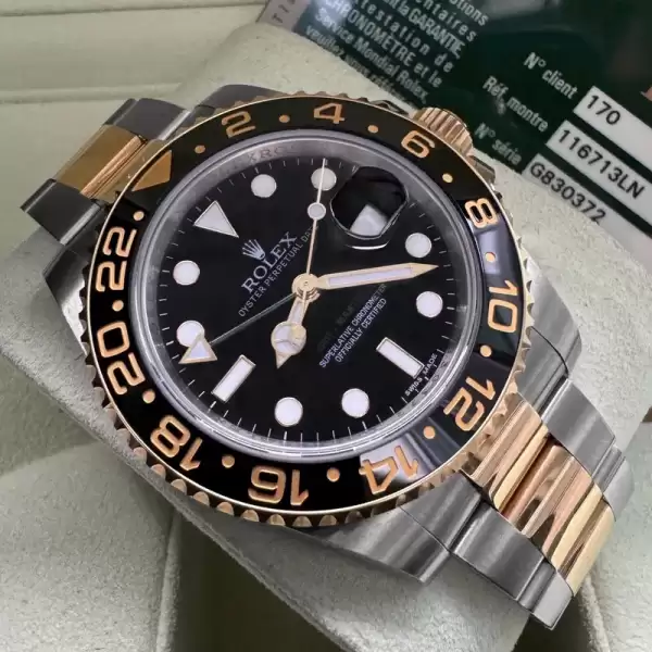 Rolex GMT Master II 116713 Two Tone Box Papers Unpolished with stickers l160051