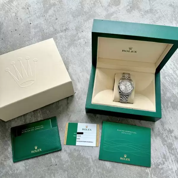 Rolex Datejust 36mm Jubilee band116234–Box and Papers Rhodium Roman Numeral11 result