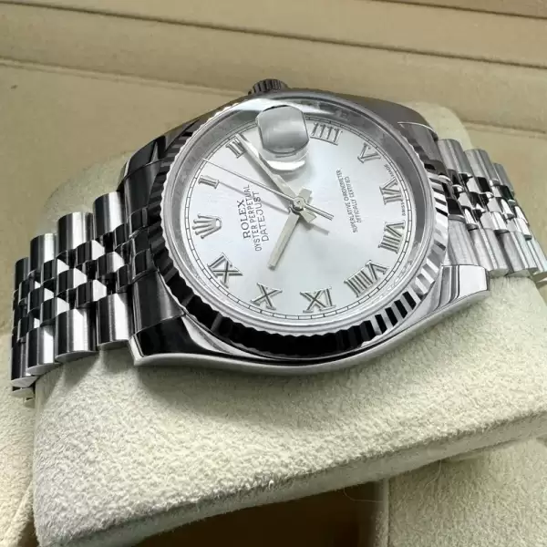 Rolex Datejust 36mm Jubilee band116234–Box and Papers Rhodium Roman Numeral13 result