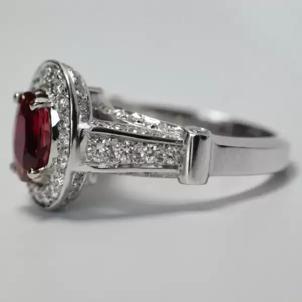 14k White Gold natural 1.55ct Oval Ruby&Diamond Engagement Ring71 result