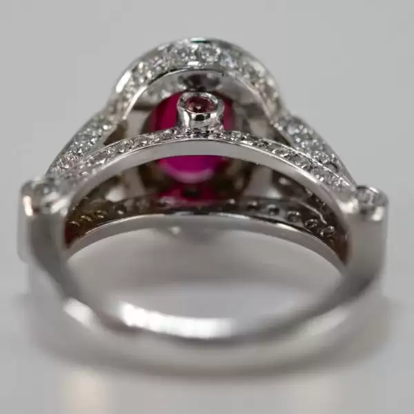 14k White Gold natural 1.55ct Oval Ruby&Diamond Engagement Ring73 result