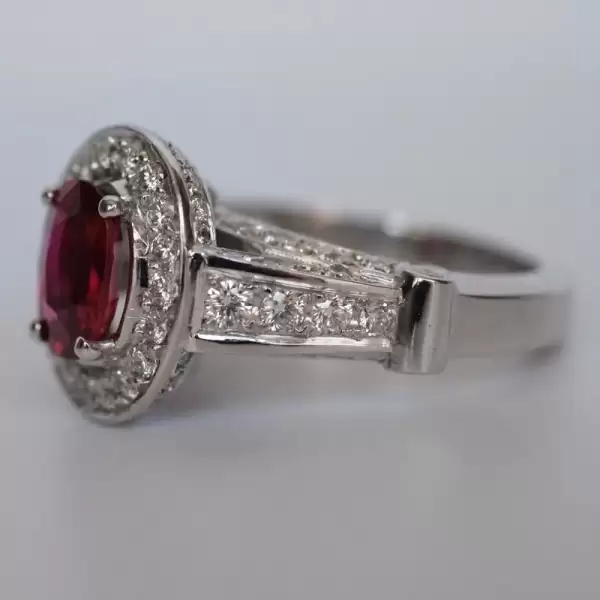 14k White Gold natural 1.55ct Oval Ruby&Diamond Engagement Ring75 result