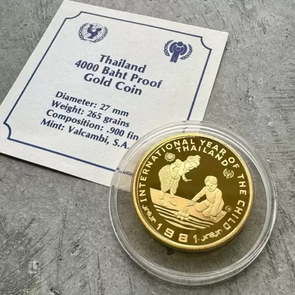 1981 Thailand 4000 Baht Gold Coin Year of the Child Proof51 result