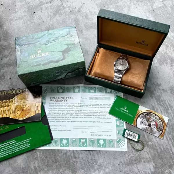 1996 Rolex Air King Silver Dial 14000–Boxand Papers–Unpolished+Sticker14 result