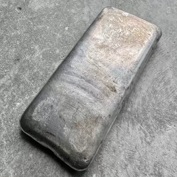 Silver Johnson Matthey Poured bar Reverse Stamp41 result