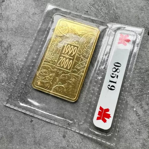 1999 2000 Royal Canadian Mint RCM 1oz Gold Bar.9999 1oz Millennium30 result