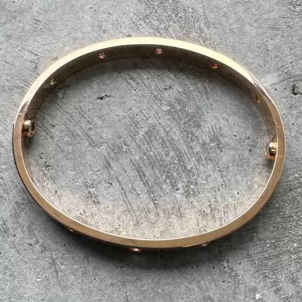 2018 Cartier 18k Rose Gold factory set Multi Gem Love Bangle Size 17 13 result